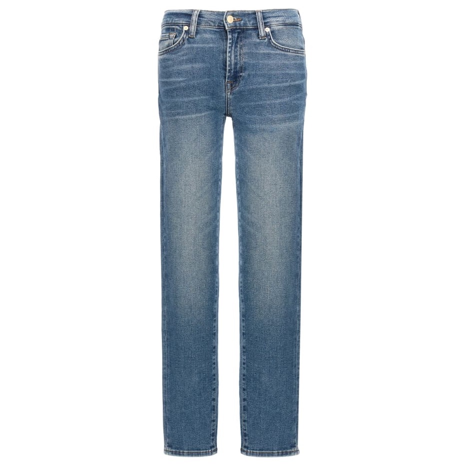 7 For All Mankind Roxanne Mid Rise Skinny Jeans. Light Wash. Women Size 30